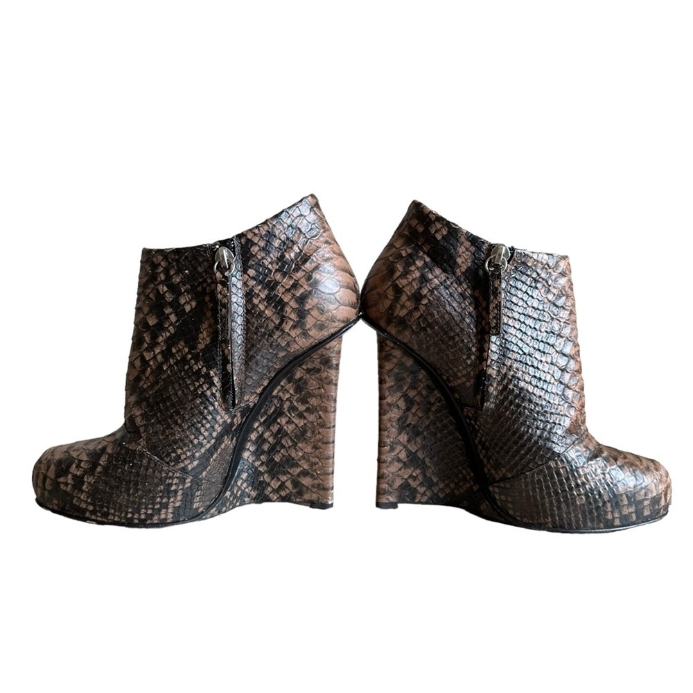 Giuseppe Zanotti Python Wedge Ankle Booties Brown… - image 8